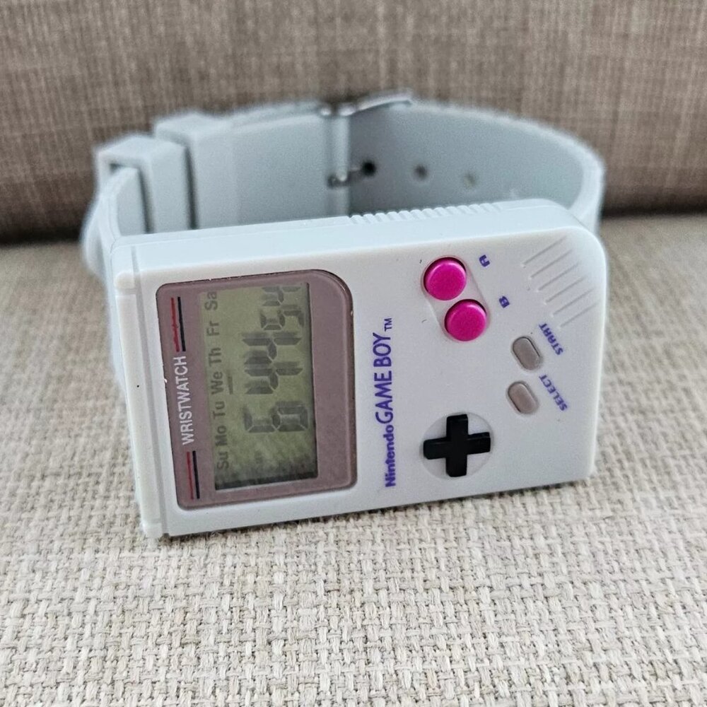Nintendo Game Boy Wristwatch Ditial Wrist Watch White Rubber Strap Watch - Picture 5 of 13